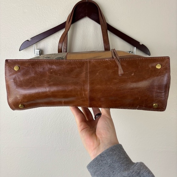 Hobo The Original Patchwork Python Mixed Panel Leather Journey Shoulder Tote Bag - Picture 3 of 10